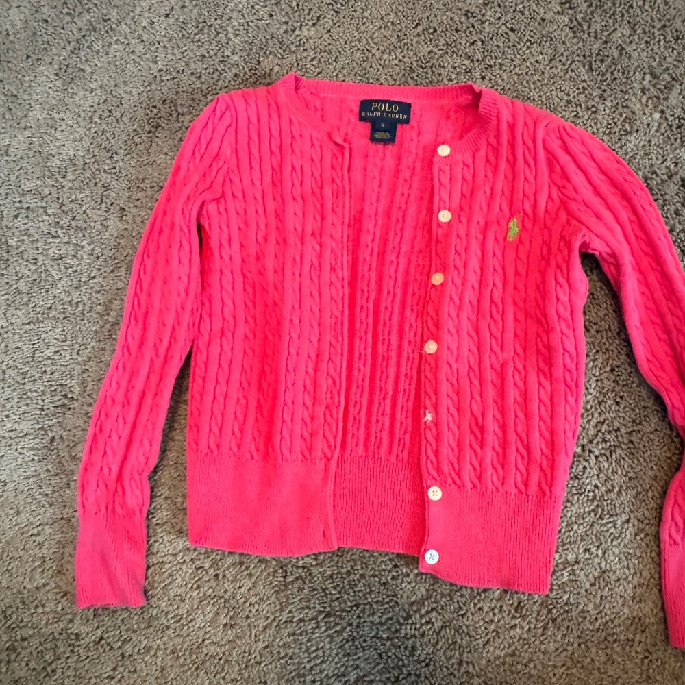 Ralph Lauren Girls' Cable-Knit Cardigan - Size 6